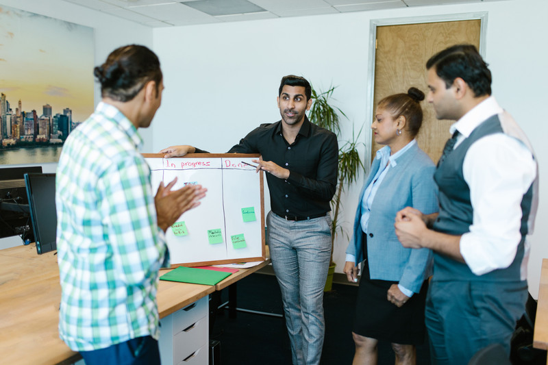 A stand-up in front of a planning board.